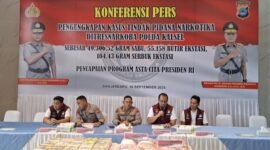 Konferensi Pers Polda Kalsel Pengungkapan Kasus Narkoba.