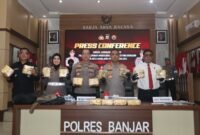 Press Conference Pengungkapan kasus sabu-sabu sebanyak 19 kg di Polres Banjar Kalsel. foto: ERV