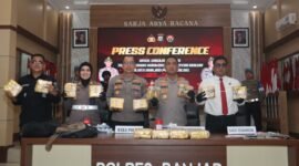Press Conference Pengungkapan kasus sabu-sabu sebanyak 19 kg di Polres Banjar Kalsel. foto: ERV