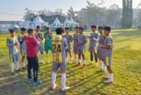 Latihan Tim Sepak Bola Kabupaten Banjar jelang Porprov 2025. Foto Askab PSSI Banjar