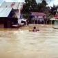 Banjir di kecamatan Simpang Empat Kabupaten Banjar yang terjadi pada awal tahun 2022. Foto: Dok