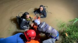 Korban ditemukan tidak bernyawa (Foto : DPKP Banjar)