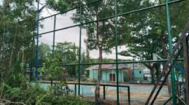 Lapangan Basket yang akan digunakan sebagai posko relawan