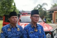 Plt Kepala BPBD Banjar, Yayan Darmanto didampingi Plt Sekretaris BPBD Banjar Azhar Alamsyah