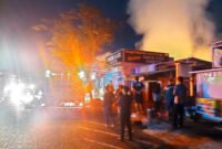 Kebakaran di Tanah Grogot (Foto : Humas Polres Paser)